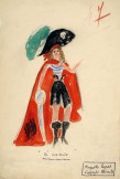 Raymond Peynet (1908 - 1999), aquarelle, "Maquette Peynet, Copyright Hermite", Costume "Le Corsaire".