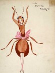 Freddy Wittop (1911 - 2001), gouache, Costume "La petite fourmi" pour les Folies Bergère.