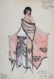 Madeleine Vilpelle (active 1918 - 1925), aquarelle, Costume pour le film "Phi-Phi" en 1924.