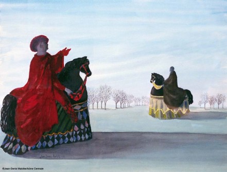 La rencontre de Becket, gouache.