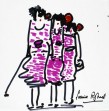 Sonia Rykiel, dessin au feutre.