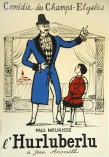 Jean-Denis Malclès, estampe pour "L'Hurluberlu" de Jean Anouilh avec Paul Meurisse à la Comédie des Champs-Elysées, 1959.