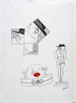 Ettore Scola, SF06, dessin original à l'encre de chine, non daté, signé, 21x29.7.