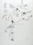 Ettore Scola, 24, dessin original à l'encre de chine, non daté, signé, 36x48cm.