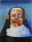 George Condo, "The Nun", 2008, Huile sur toile, 40,6 x 30,5 cm