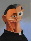 George Condo, "The Priest", 2007 Huile sur toile, 40,6 x 30,5 cm