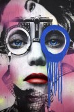 Composition photographique : Jérôme Revon Street-Artist : Dain ORTHOMETRY BLEU Brooklyn, 2014, Tirage unique sur papier métallique contrecollé sous diasec, 135 x 90 cm