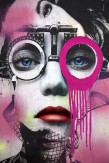 Composition photographique : Jérôme Revon Street-Artist : Dain ORTHOMETRY FUSCHIA Brooklyn, 2014, Tirage unique sur papier métallique contrecollé sous diasec, 135 x 90 cm