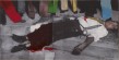 Dean Tavoularis, Dead man in the street, 2007 Acrylique et photographie sur toile sensibilisée 109 x 55,5 cm