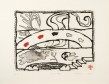 Pierre Alechinsky Trois pas dehors, 1992 Atelier Piero Crommelynck Eau-forte et aquitaine sur papier de Taiwan signée, datée et numérotée 76,2 x 94,5 cm